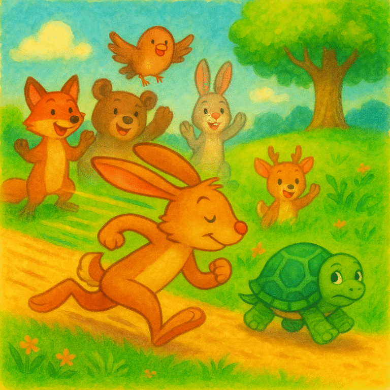 The Hare and the Tortoise Story for Kids | Rhymes & Tales